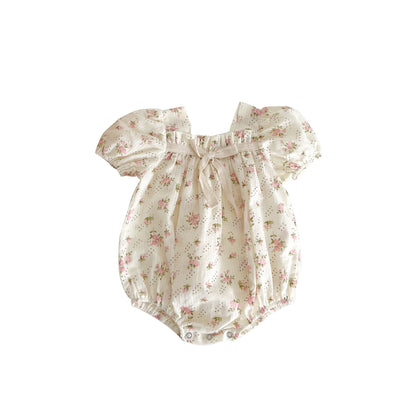 Baby Girl's Cute Short Sleeve Puff Romper