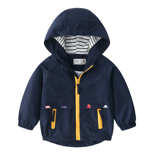 Baby Girls or Boys Winter Lined Hooded Windbreaker Jacket