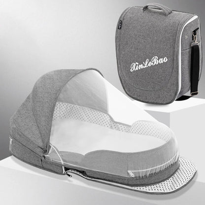 Baby's Portable Folding Travel Cot Including Mosquito Net