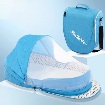 Baby's Portable Folding Travel Cot Including Mosquito Net