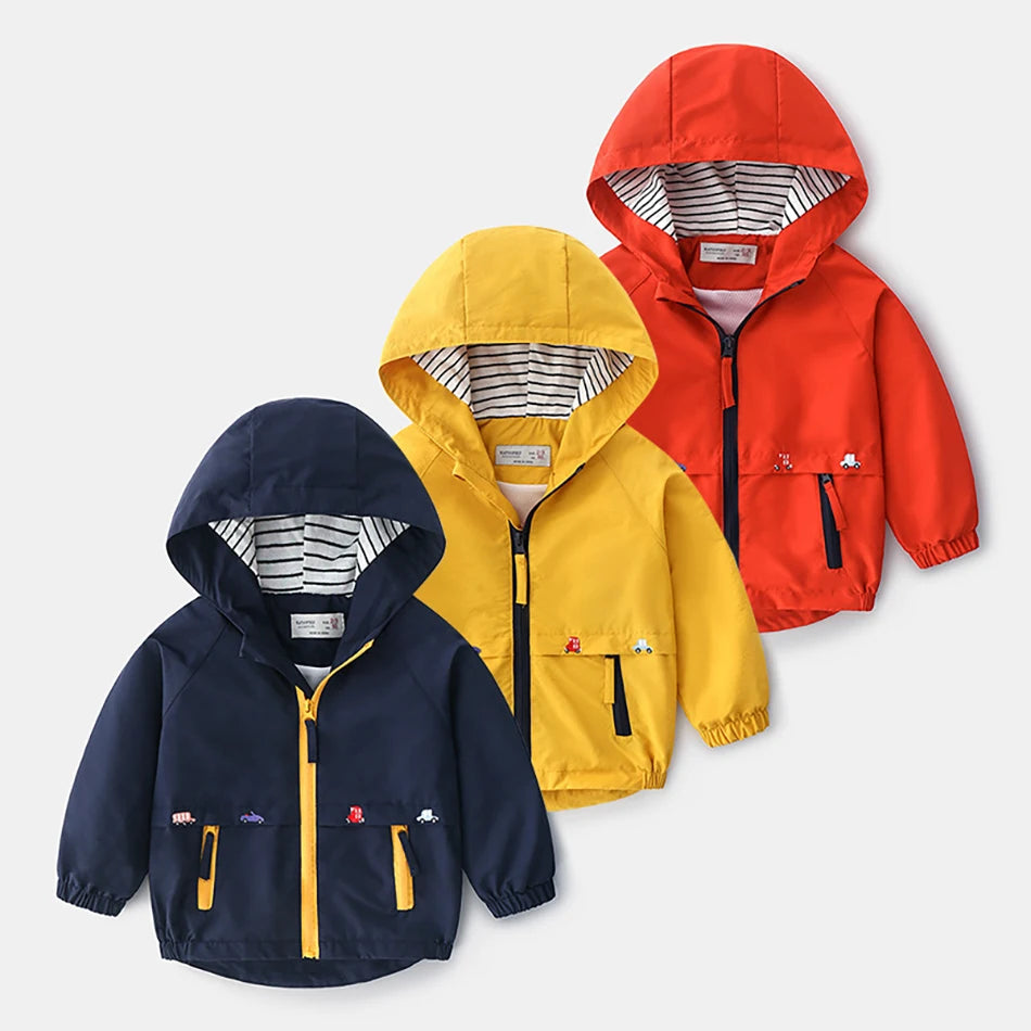 Baby Girls or Boys Winter Lined Hooded Windbreaker Jacket