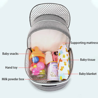 Baby's Portable Folding Travel Cot Including Mosquito Net