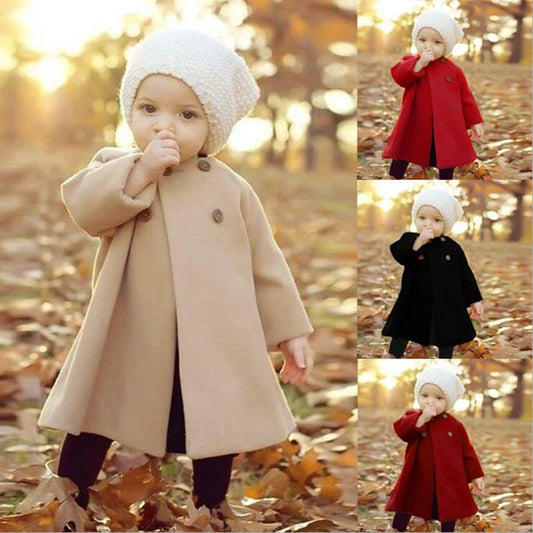 Baby Girls Warm Winter Wool Blend Jacket