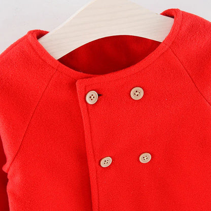 Baby Girls Warm Winter Wool Blend Jacket