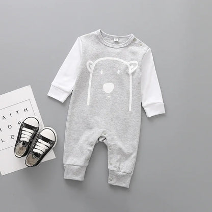 Baby Girl's or Boy's Long-Sleeved Animal Design Romper 100% Cotton