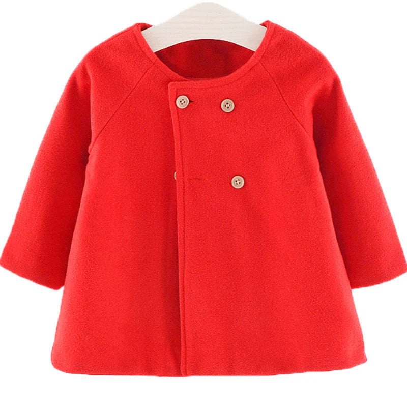 Baby Girls Warm Winter Wool Blend Jacket