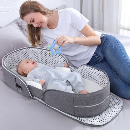 Baby's Portable Folding Travel Cot Including Mosquito Net