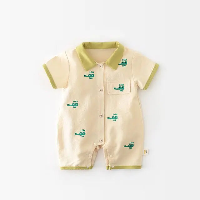 Baby Boys or Girls Summer Crocodile Jumpsuit