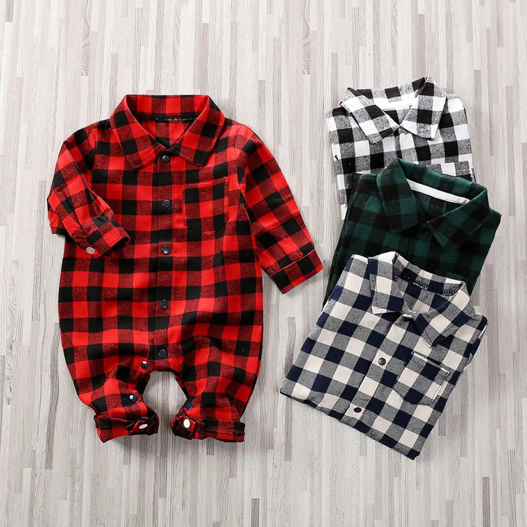 Baby Girl's or Boy's Plaid Onesie