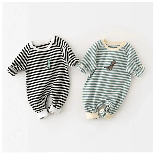 Baby Girl's or Boy's Striped Romper Playsuit - 100% Cotton