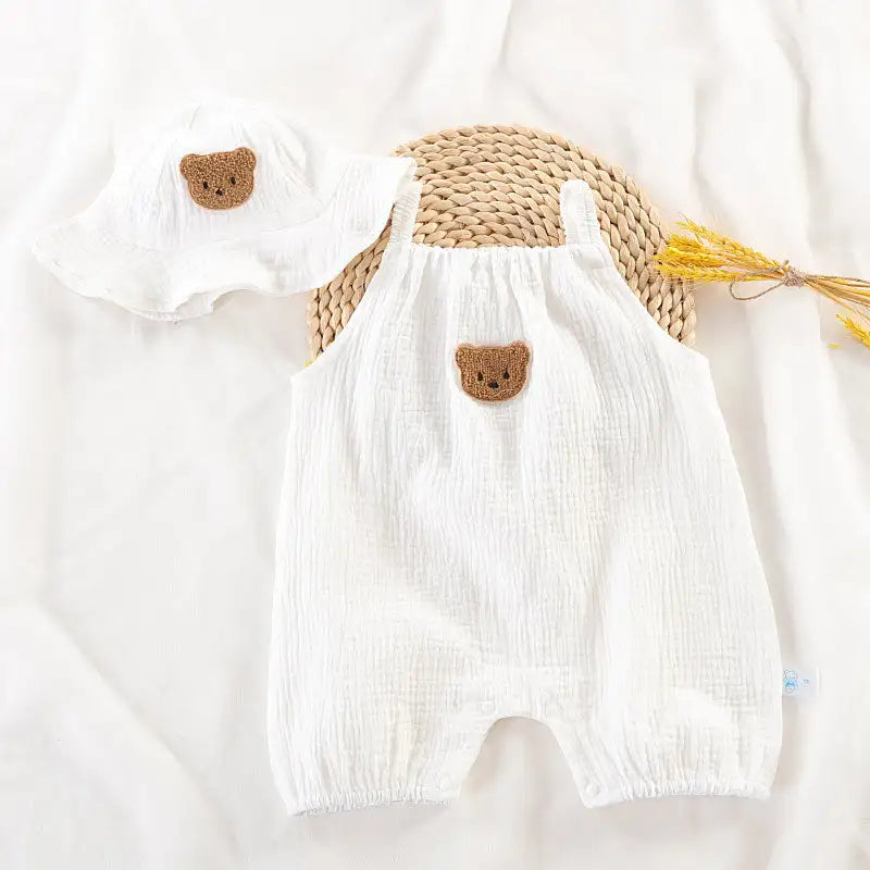 Summer Baby Girls or Boys Romper With Hat