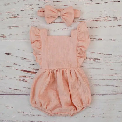 Organic Cotton Summer Baby Girls Playsuit