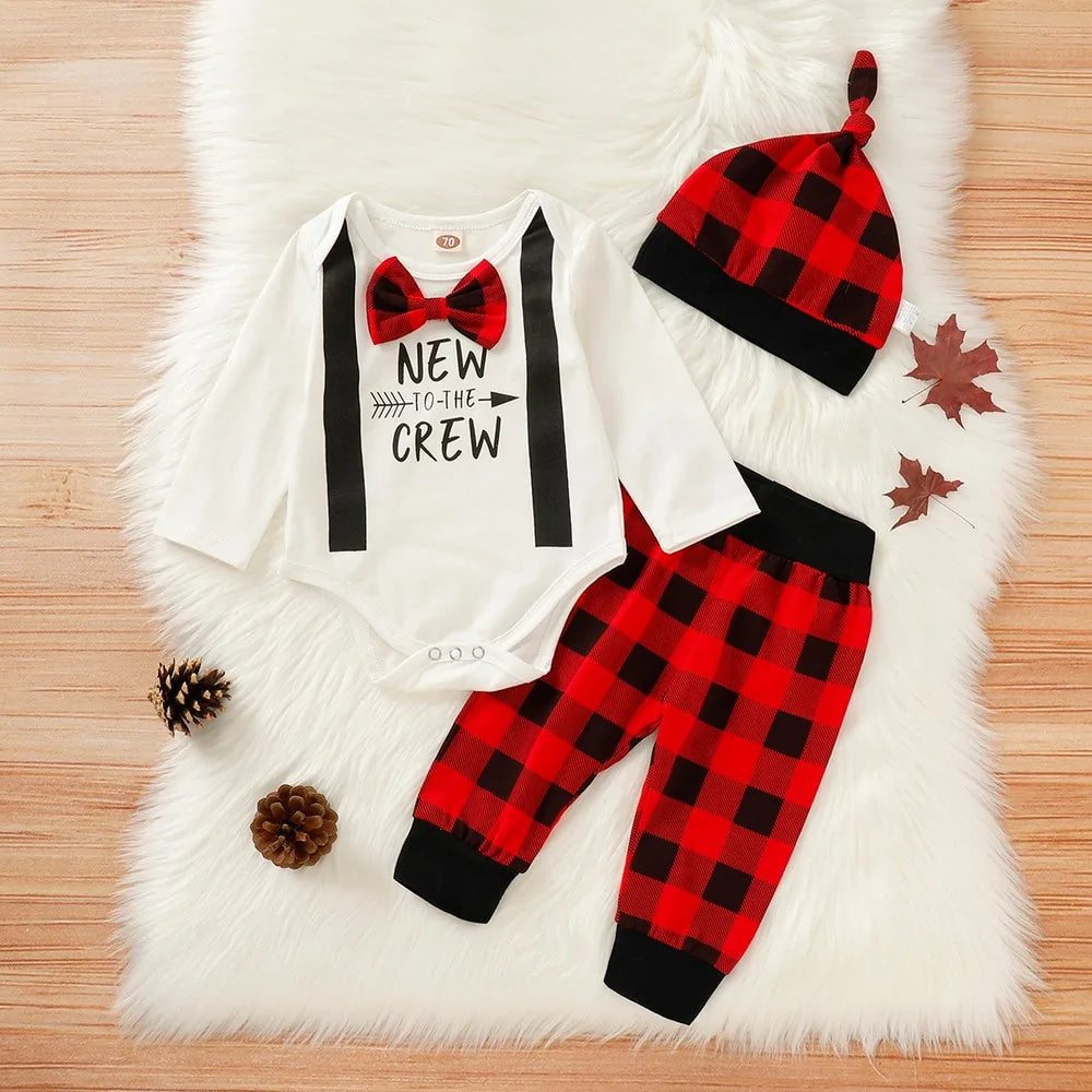 Baby Girl's or Boy's Outfit - Long Sleeve Bodysuit, Pants and Cap