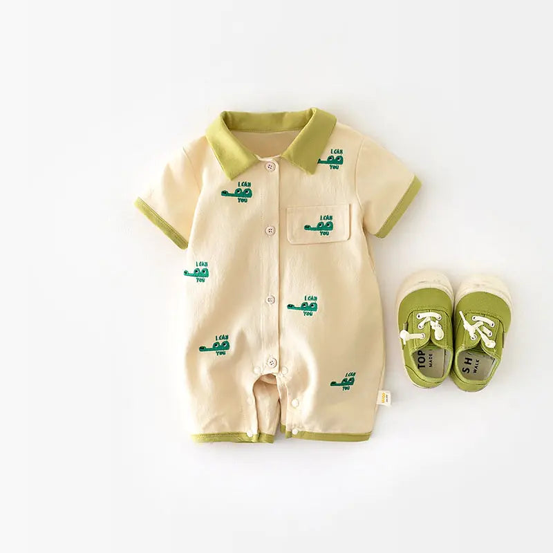 Baby Boys or Girls Summer Crocodile Jumpsuit