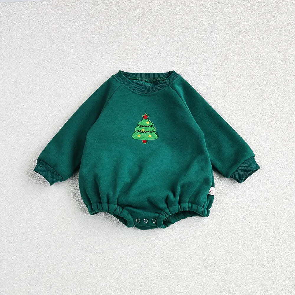 Christmas Baby Boys or Girls Bodysuit With Hood