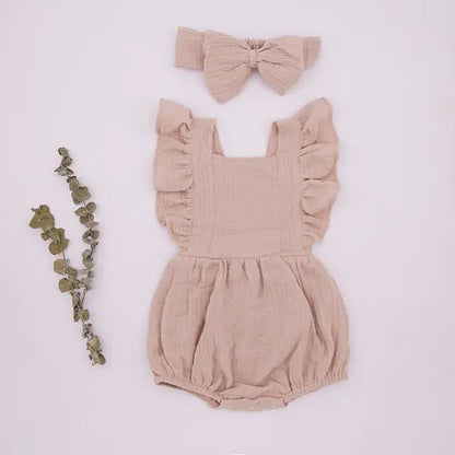 Organic Cotton Summer Baby Girls Playsuit