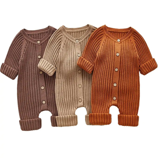 Baby Girl's or Boy's Knitted Rompers - Sleeved & Sleeveless - Various Styles