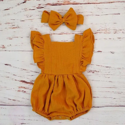 Organic Cotton Summer Baby Girls Playsuit