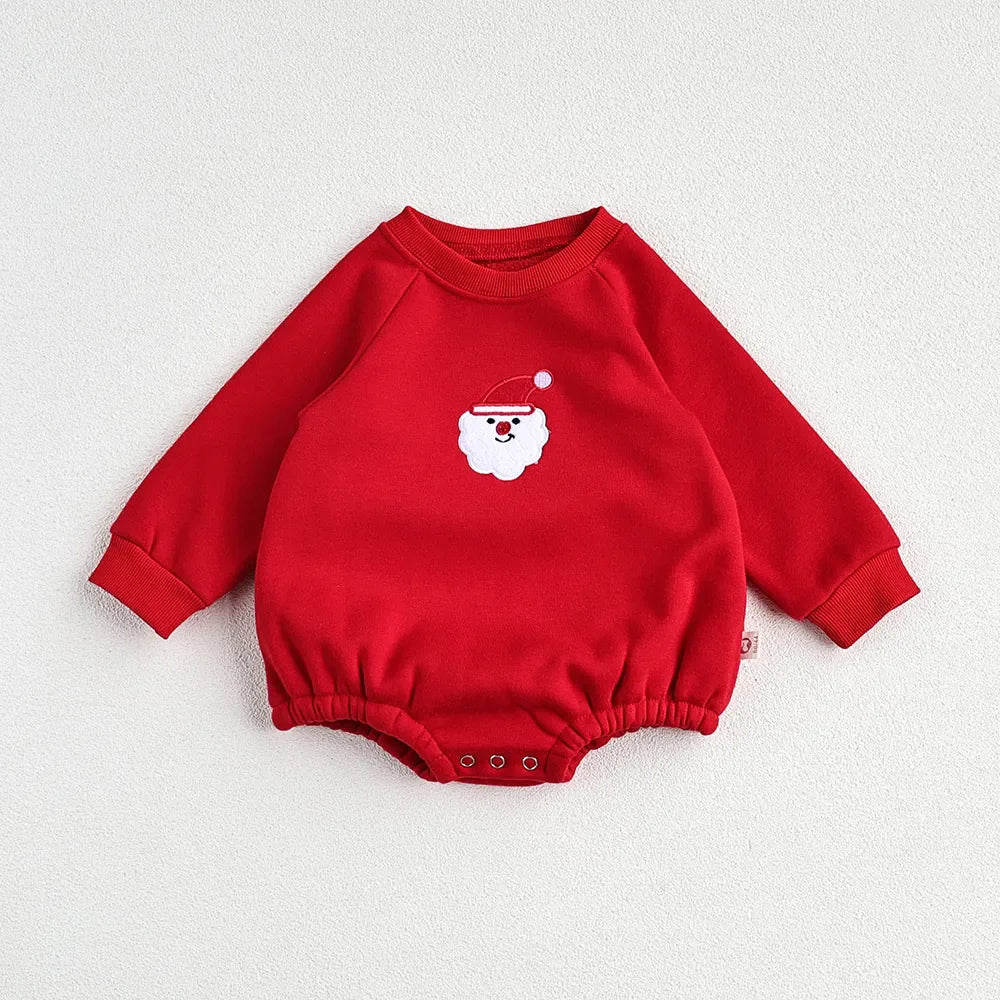 Christmas Baby Boys or Girls Bodysuit With Hood