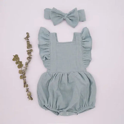 Organic Cotton Summer Baby Girls Playsuit