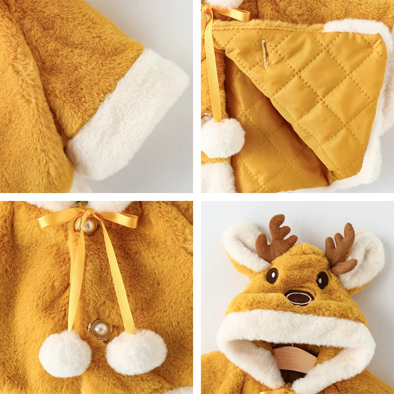 Christmas Boys or Girls Elk Plush Baby Jacket