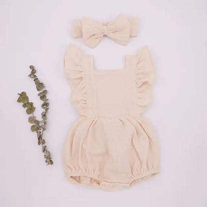 Organic Cotton Summer Baby Girls Playsuit