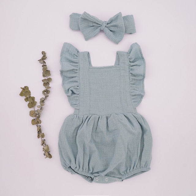 Organic Cotton Summer Baby Girls Playsuit