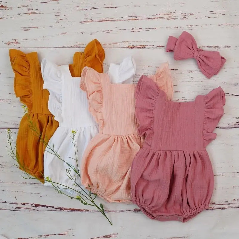 Organic Cotton Summer Baby Girls Playsuit