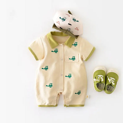 Baby Boys or Girls Summer Crocodile Jumpsuit