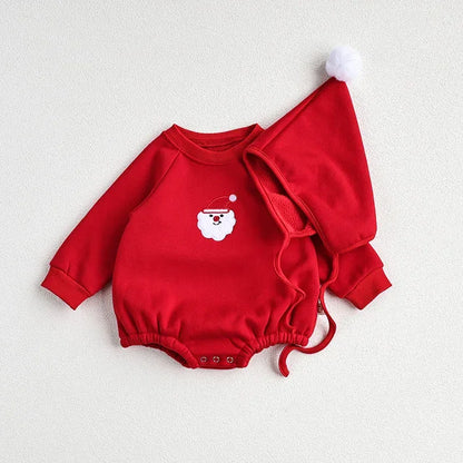 Christmas Baby Boys or Girls Bodysuit With Hood